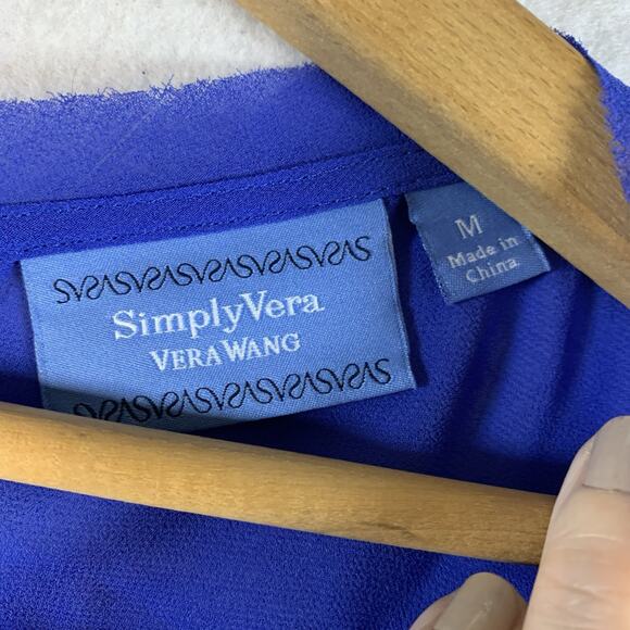 Womens Sheer Chiffon Tunic Top Sz M Cobalt Blue Whimsigoth‎ Fairy Grunge Witchy - Picture 11 of 15